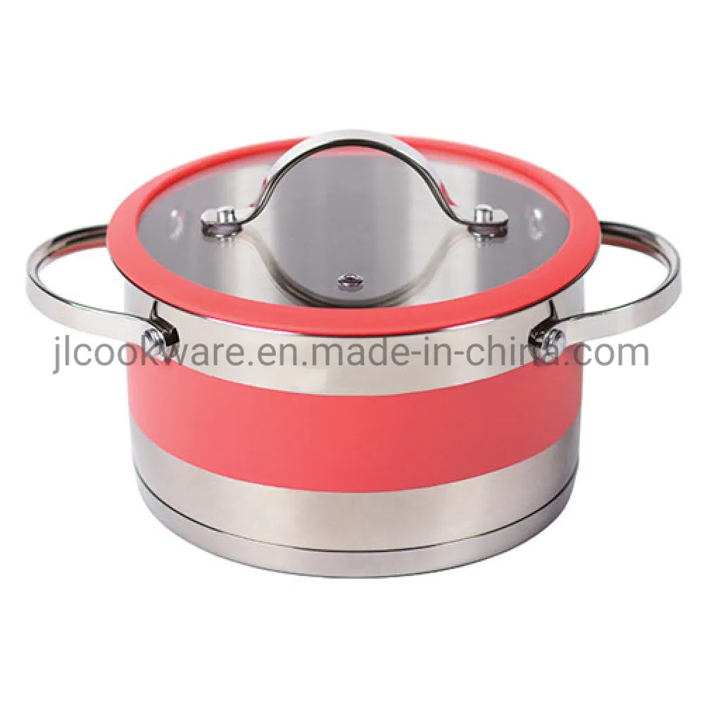 Kitchenware Appliance Stainless Steel Cookware Kitchenware Kitchen Utensils 7 PCS Saucepan Stainless Steel Cookware Set with Silicon Lid