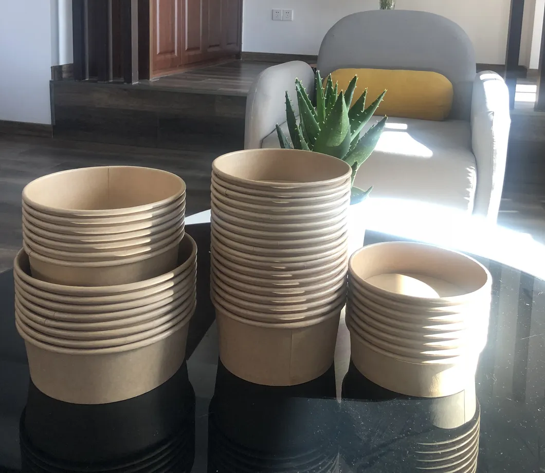 Kraft Paper Salad Bowl Dinner Set 500ml/750ml/1100ml/1300ml