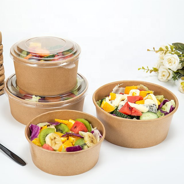 Kraft Paper Salad Bowl Dinner Set 500ml/750ml/ 1100ml /1300ml