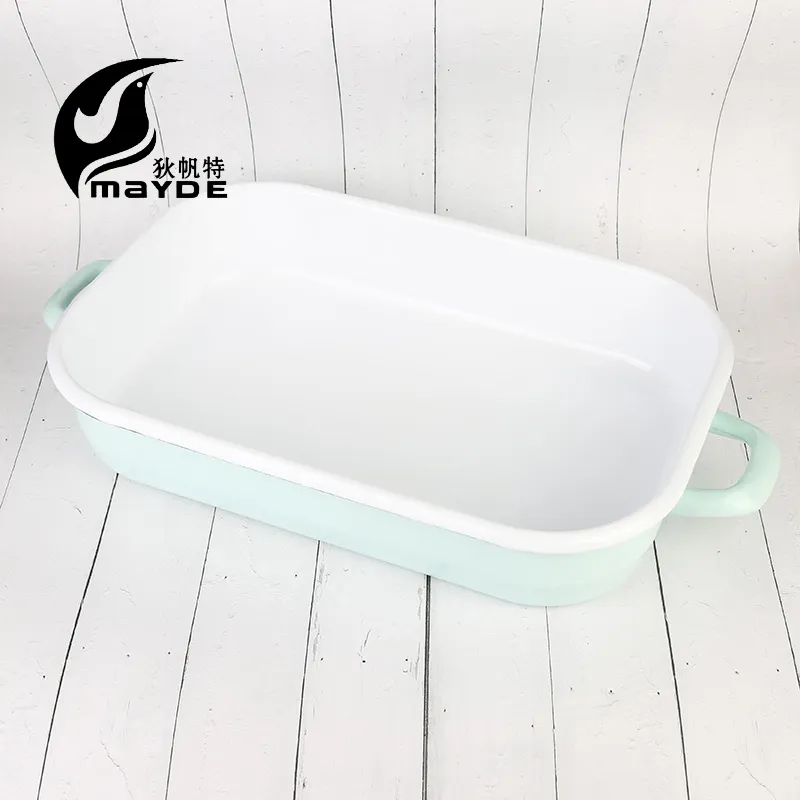 Long Slim Rolled Rim Baking Pan Enamel Bread Mould Carbon Steel Bread Pan