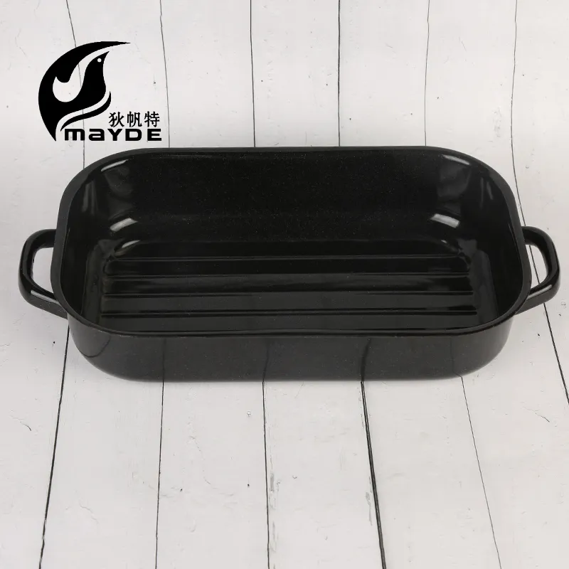 Long Slim Rolled Rim Baking Pan Enamel Bread Mould Carbon Steel Bread Pan