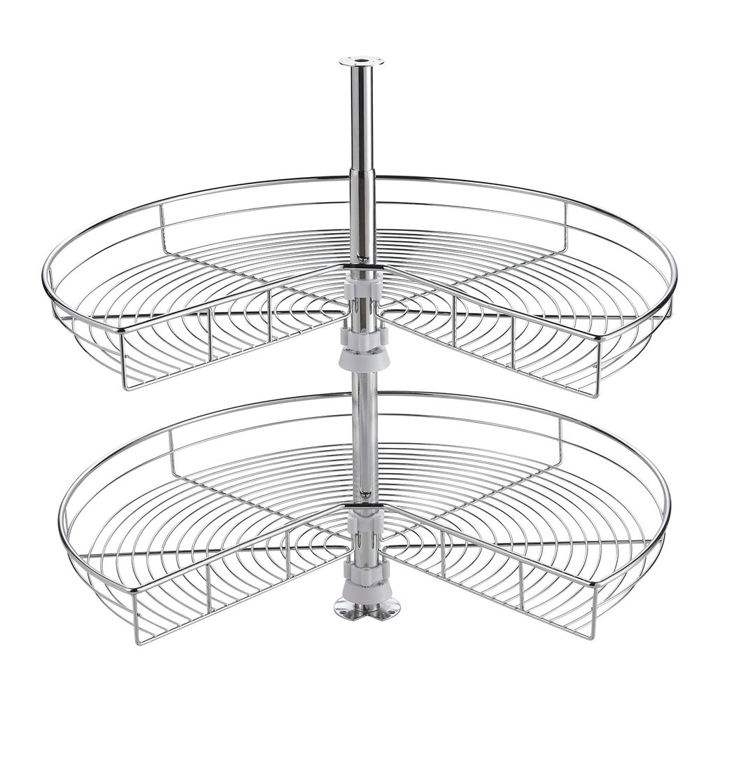 Metal Wire Corner Basket Lazy Susan Storage Rack