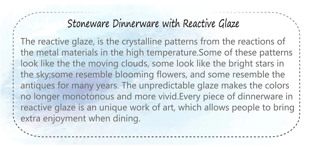 Microwave Safe Ceramic Dinner Set in Reactive Glaze