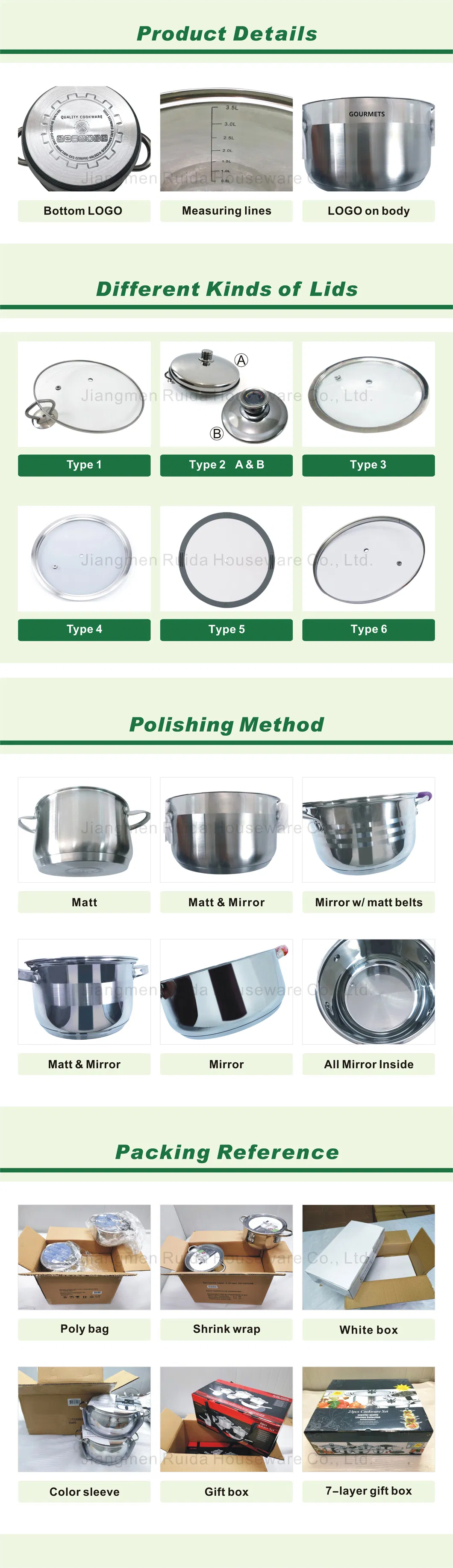 Multifunction Cookware 12PCS Stainless Steel Cooking Pot with Steam Rack and Steamer