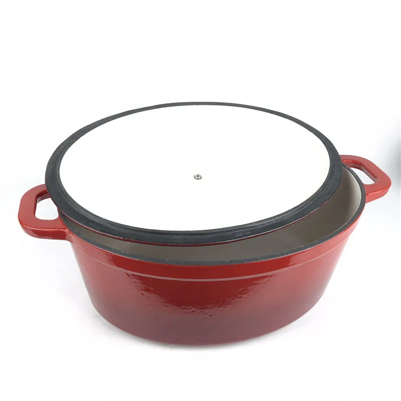 New Oval Cast Iron Enamel Turkey Pot Christmas Gift