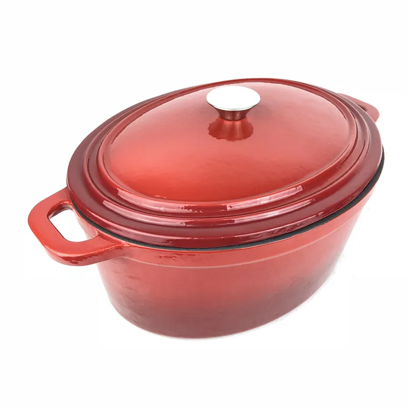 New Oval Cast Iron Enamel Turkey Pot Christmas Gift