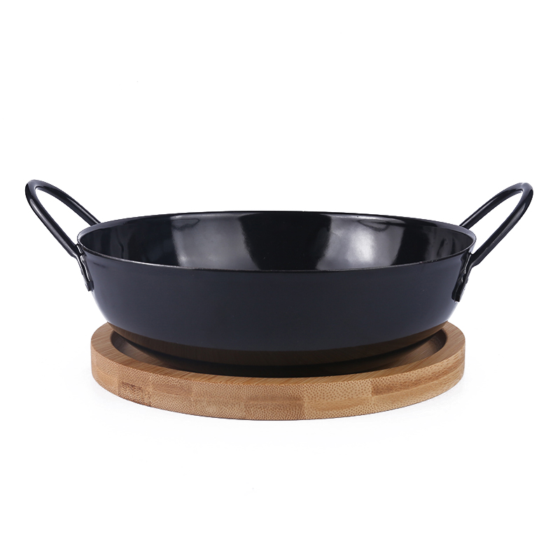 New Style 12PCS Double Handle Kitchenware Casserole Enamel Steel Pot Stainless Steel Rim Cookware Set
