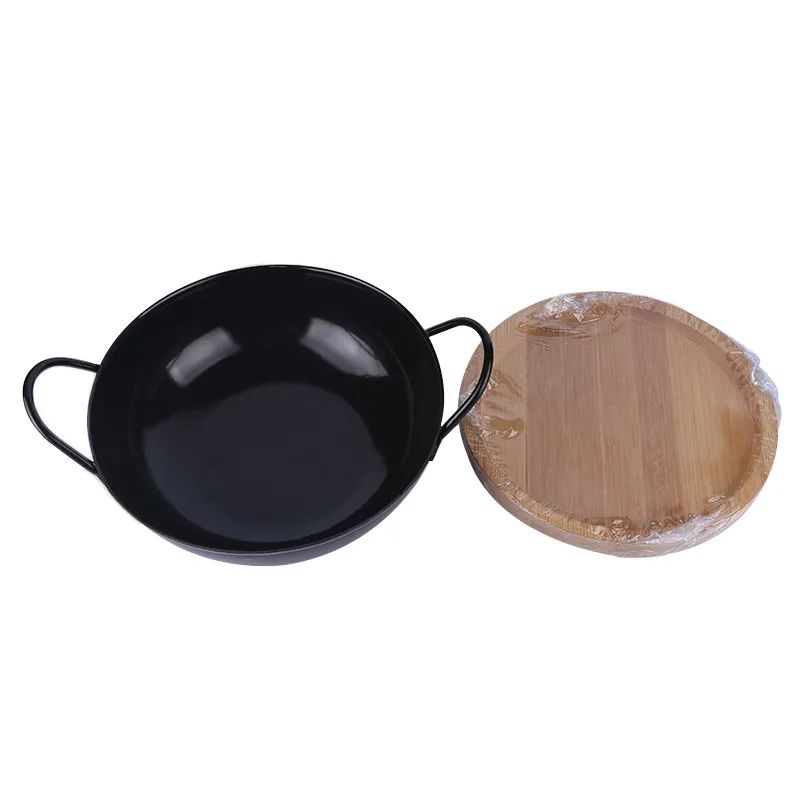 New Style 12PCS Double Handle Kitchenware Casserole Enamel Steel Pot Stainless Steel Rim Cookware Set