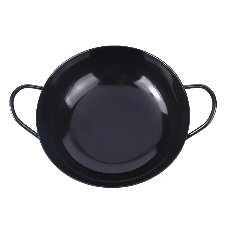 New Style 12PCS Double Handle Kitchenware Casserole Enamel Steel Pot Stainless Steel Rim Cookware Set