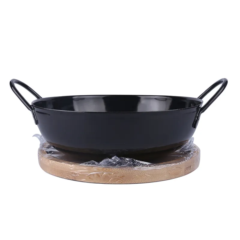 New Style 12PCS Double Handle Kitchenware Casserole Enamel Steel Pot Stainless Steel Rim Cookware Set