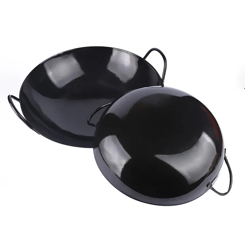 New Style 12PCS Double Handle Kitchenware Casserole Enamel Steel Pot Stainless Steel Rim Cookware Set