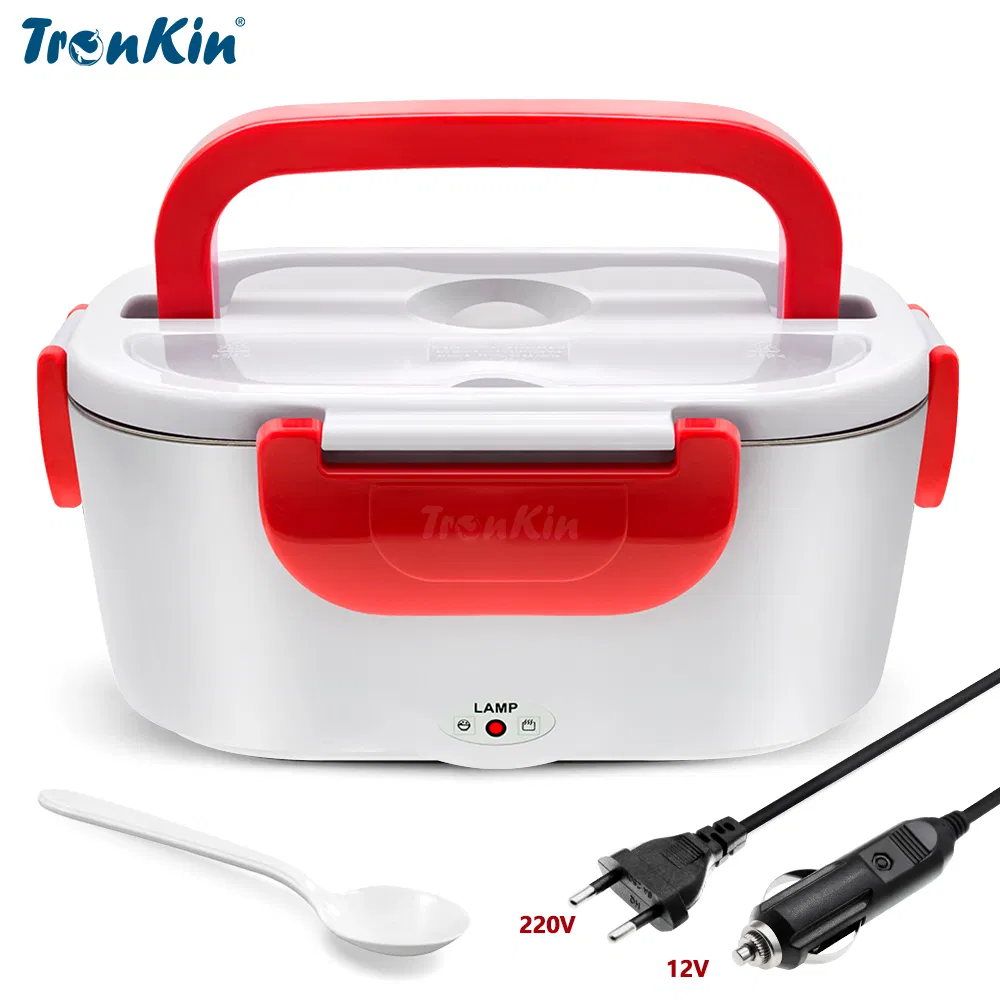 Plastic Portable Dual Car Home Use Airtight Food Warmer Self Heating Electric Lunch Box
