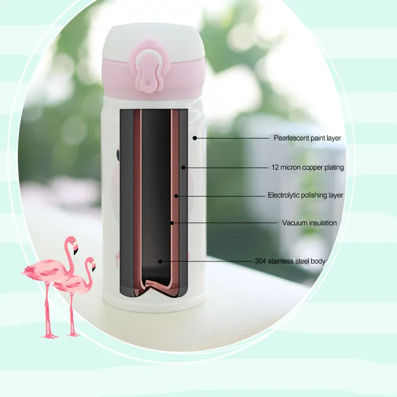 Portable Stainless Steel Coffee Cup Travel Water Bottle Insulation Bouncing Cup