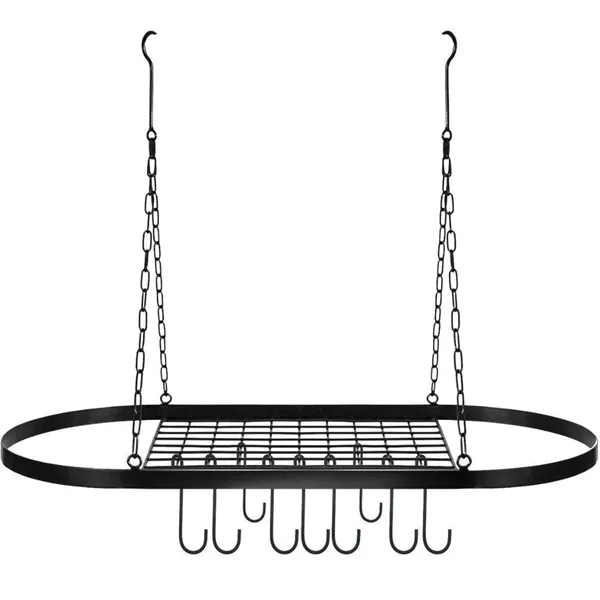Pot Rack Ceiling Mount Cookware Hanger Organizer with Hooks