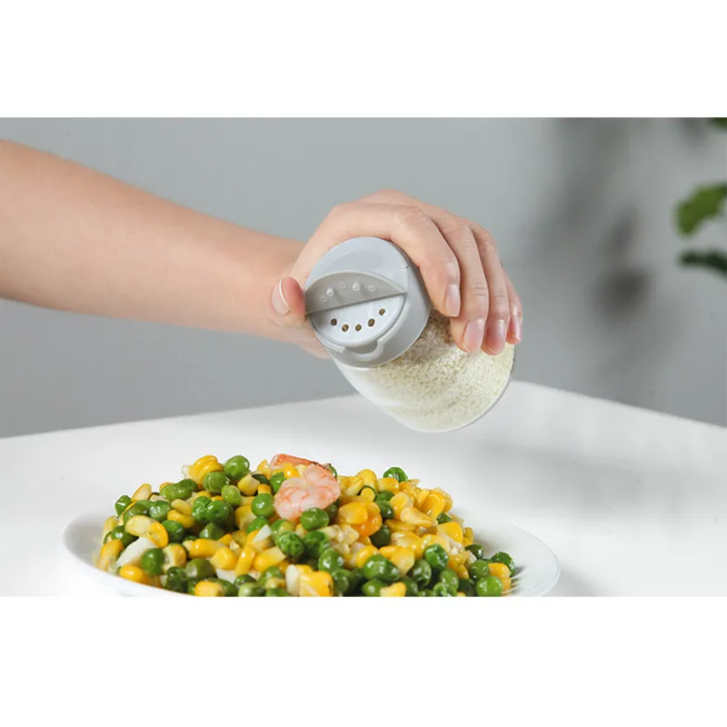 Salt and Pepper Shakers, Moisture-Proof Condiment Storage with 2 Different Hole Shapes on Top Esg11936
