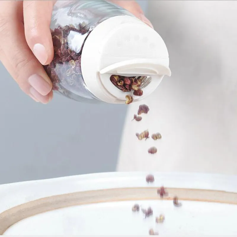 Salt and Pepper Shakers, Moisture-Proof Condiment Storage with 2 Different Hole Shapes on Top Esg11936