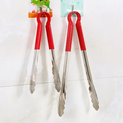 Silicone BBQ Tongs Food Clip Clamp Kitchen Tongs