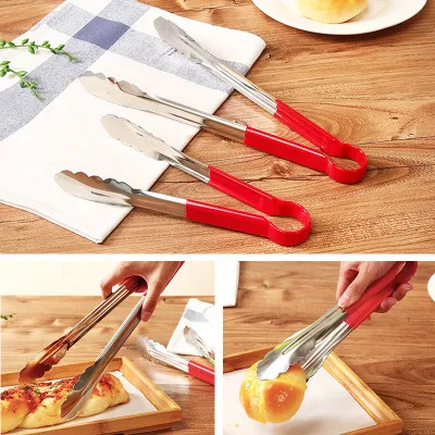 Silicone BBQ Tongs Food Clip Clamp Kitchen Tongs