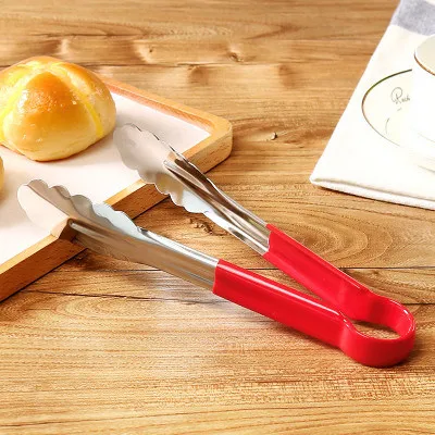 Silicone BBQ Tongs Food Clip Clamp Kitchen Tongs