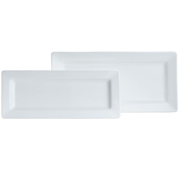 Solid Color Rectangle Ceramic Charge Platter