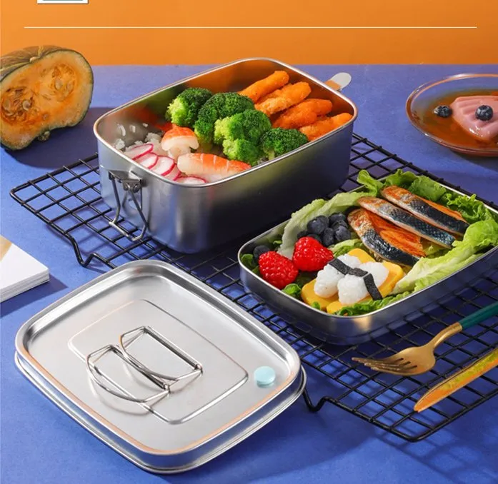 Stainless Steel Bento Box Metal Food Container Lunch Box