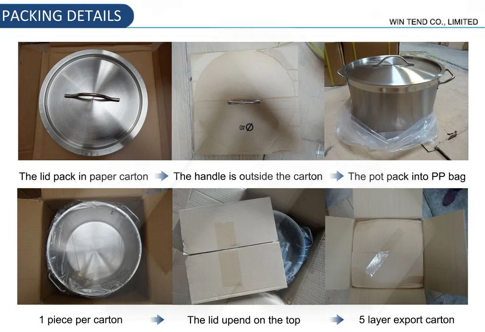 Stainless Steel Cookware Cooking Food Stockpot Steamer Induction Stock Pot with Sand Sandwich Bottom