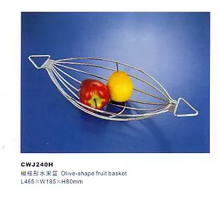 Stainless Steel Kitchen Furniture Olive-Shape Fruit Basket, Kitchen Hardware