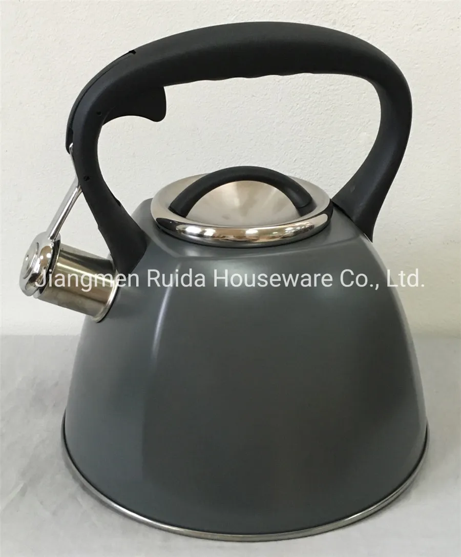 Stainless Steel Kitchenware 3.0 Liter Stainless Steel Tea Kettle Whistling Kettles in Soft Touch Handles