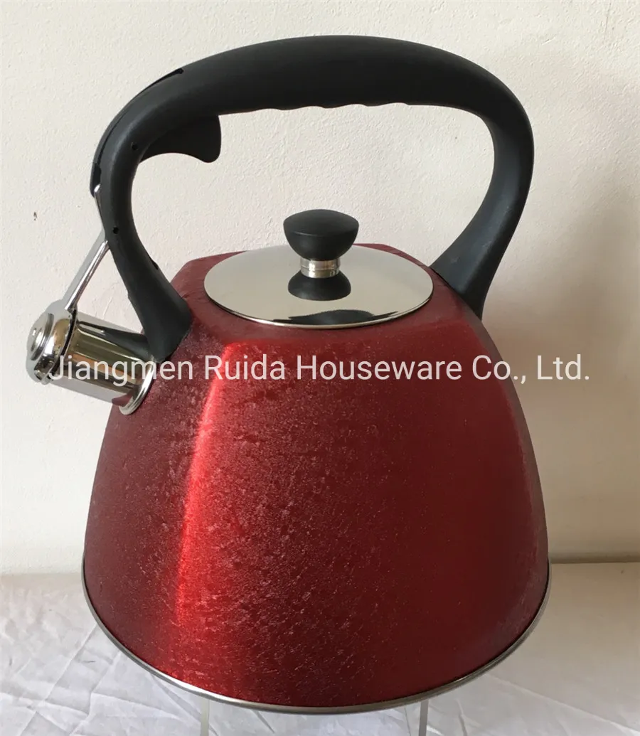 Stainless Steel Kitchenware 3.0 Liter Stainless Steel Tea Kettle Whistling Kettles in Soft Touch Handles