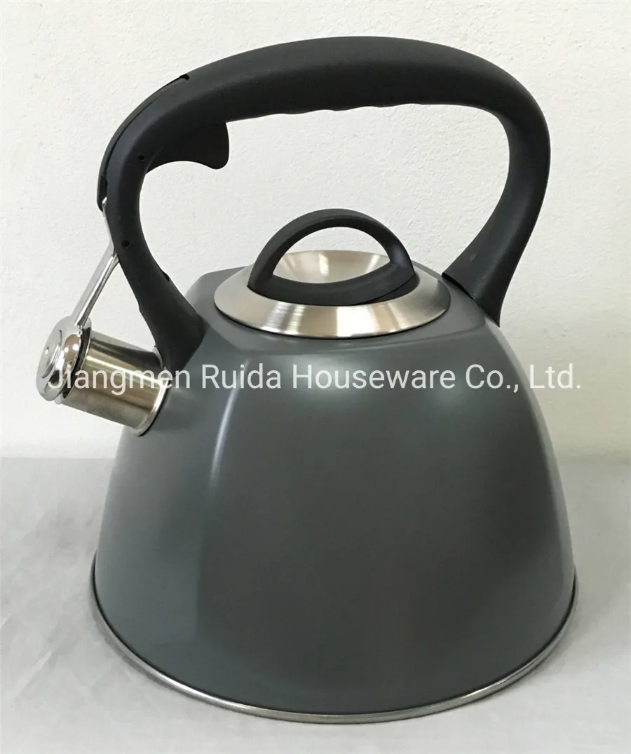 Stainless Steel Kitchenware 3.0 Liter Stainless Steel Tea Kettle Whistling Kettles in Soft Touch Handles