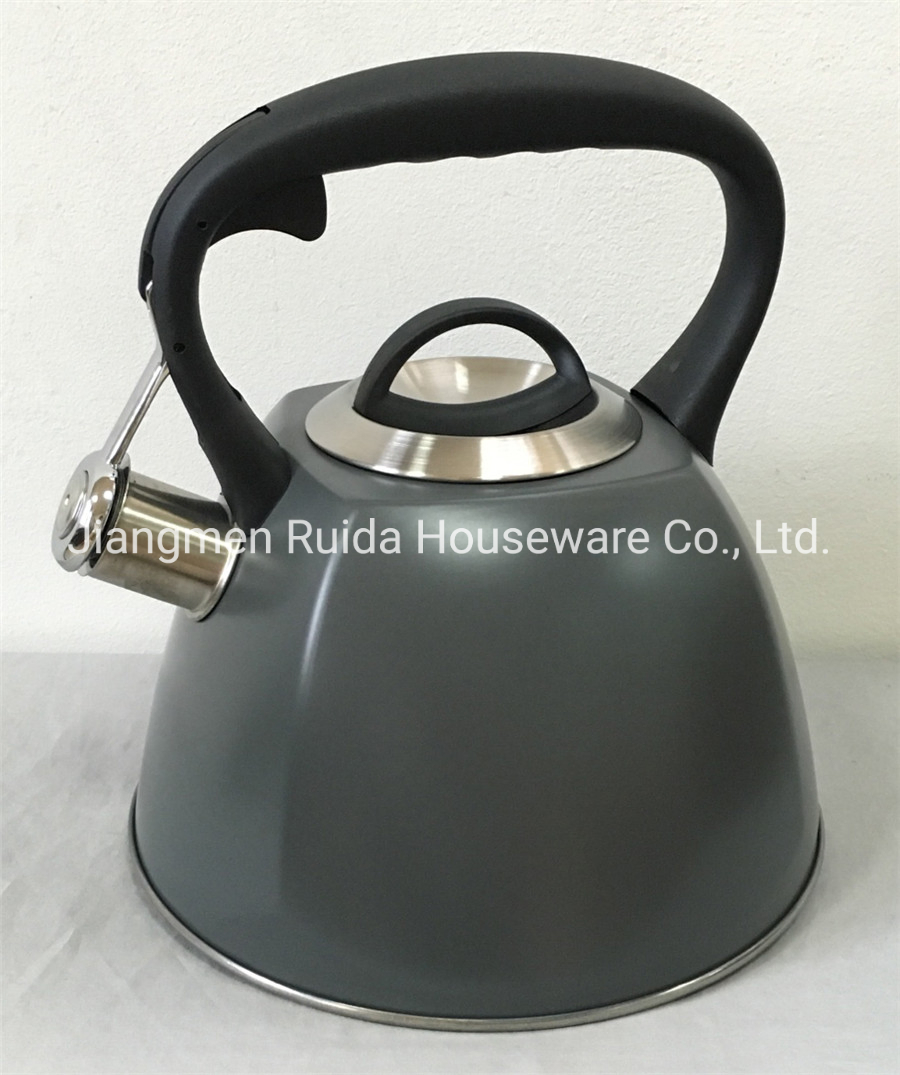 Stainless Steel Kitchenware 3.0 Liter Stainless Steel Tea Kettle Whistling Kettles in Soft Touch Handles