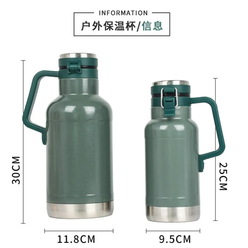 Stanley 32oz Stainless Steel Travel Beer Growler with Handle Thermal Flask