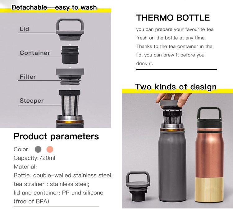 to Go Bottle Large Capacity with Handle Lid FL720