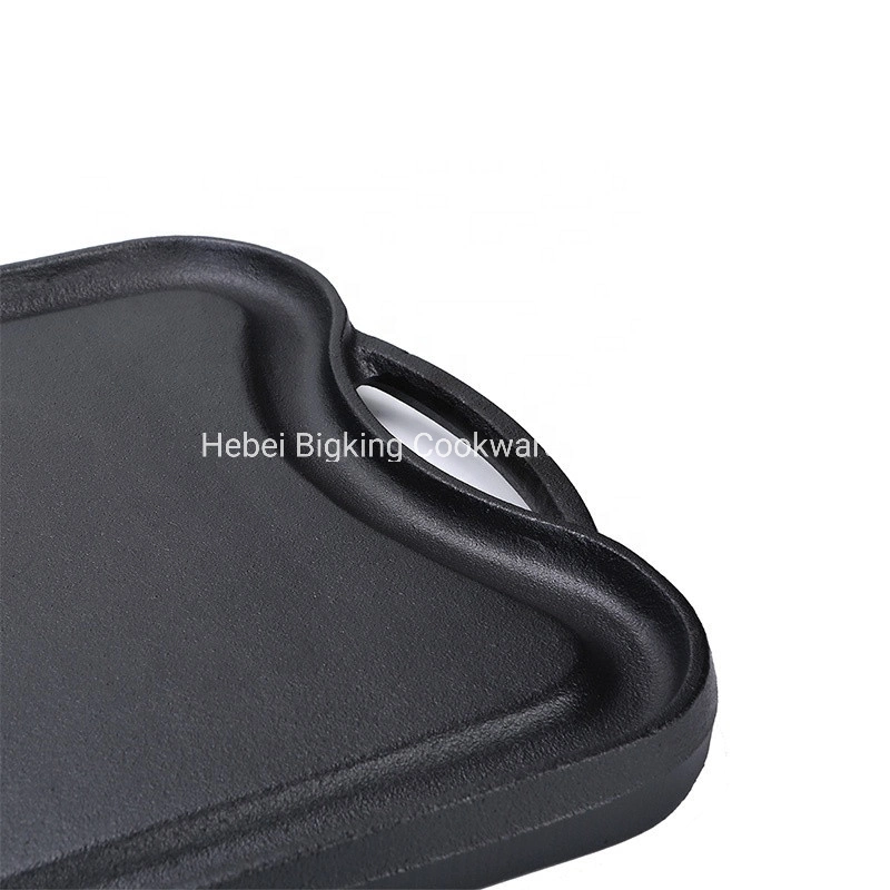 Two Burner Griddle Double Sided Plate Cast Iron Stove Top Grill Reversible Pan