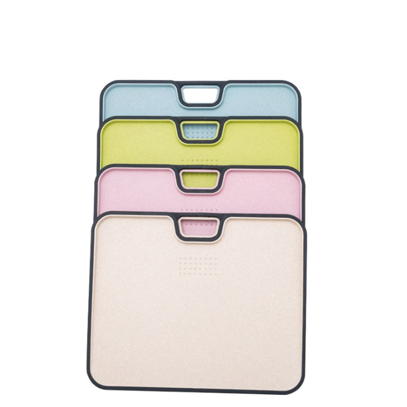 Wheat Straw Kitchen Spillproof Double-Sided Plastic Vegetables Fruit Cutting Board