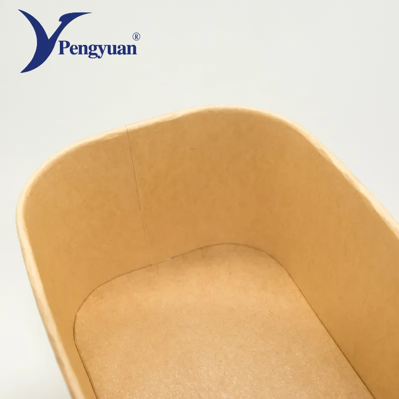 White Brown Kraft Paper Food Container Disposable Kraft Paper Container
