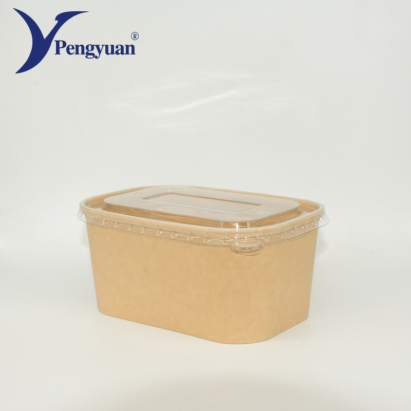 White Brown Kraft Paper Food Container Disposable Kraft Paper Container