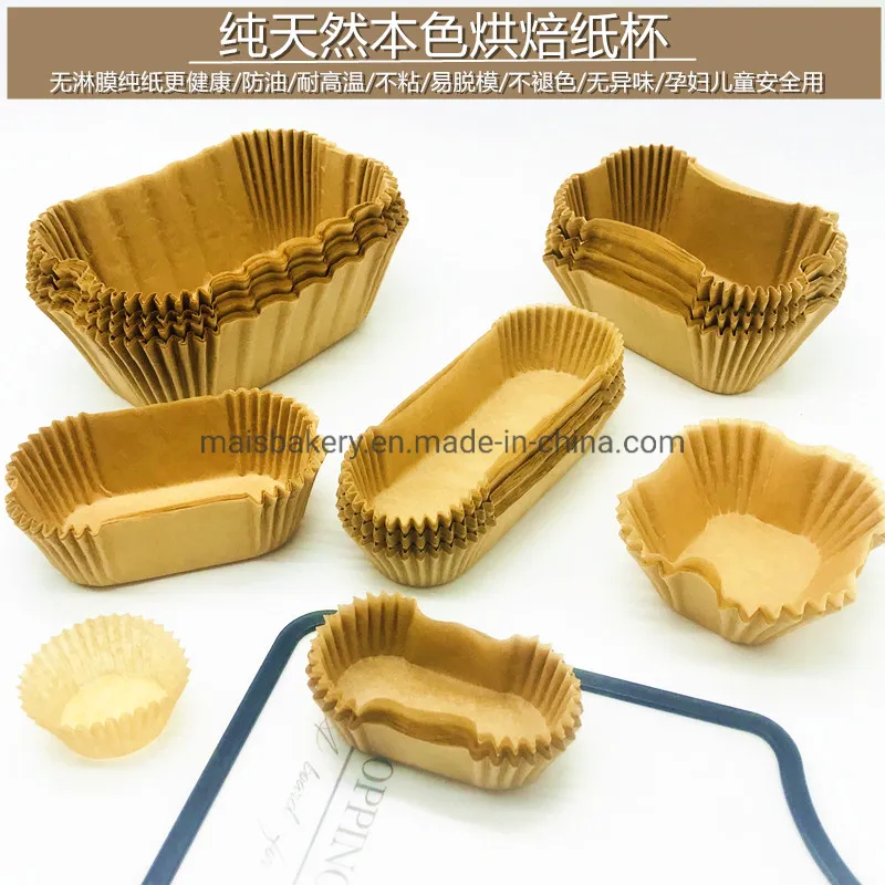 Wholesale Diposable Home Made Ecofriendly Unbleached White Cupcake Liners Paper Muffin Square Baking Cups