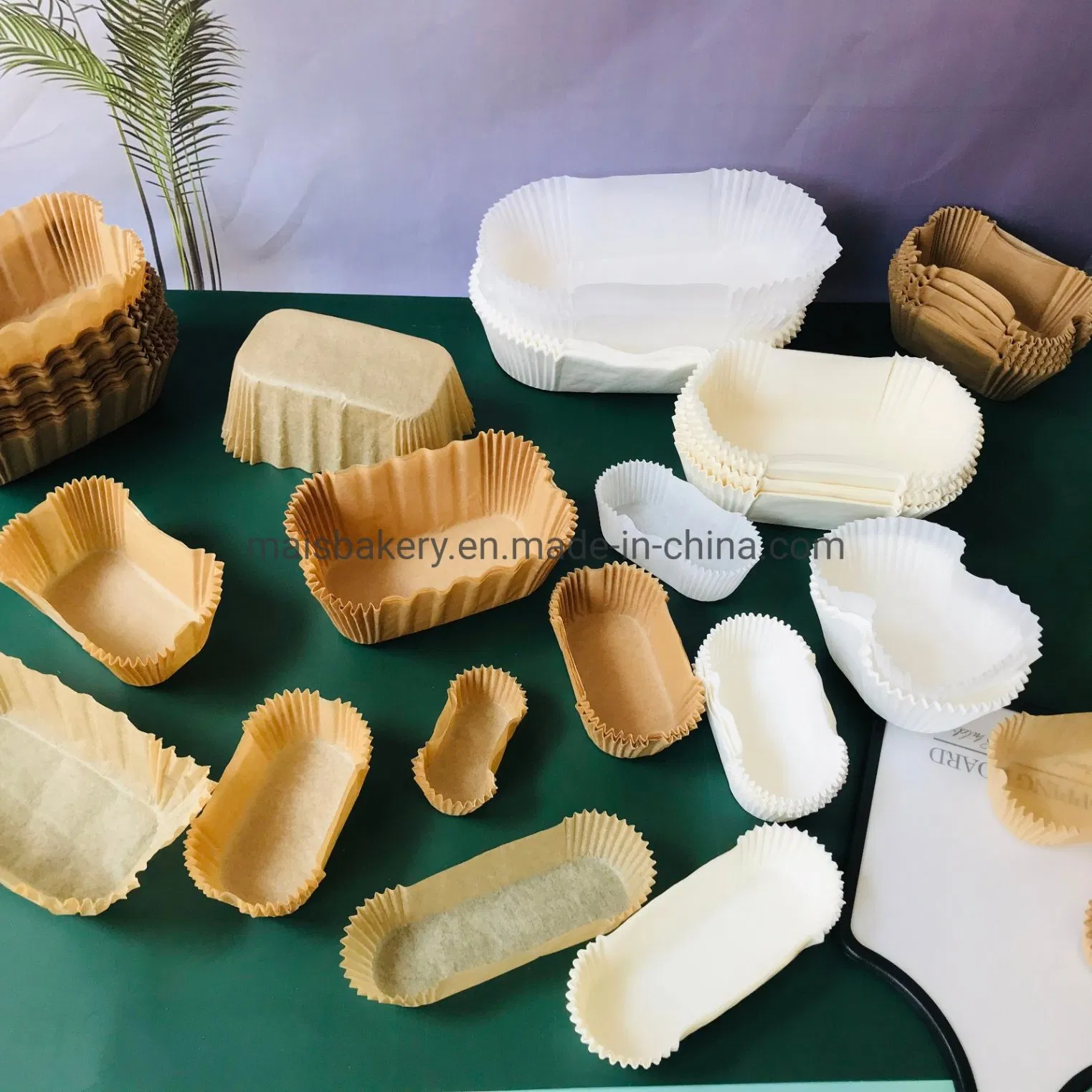 Wholesale Diposable Home Made Ecofriendly Unbleached White Cupcake Liners Paper Muffin Square Baking Cups