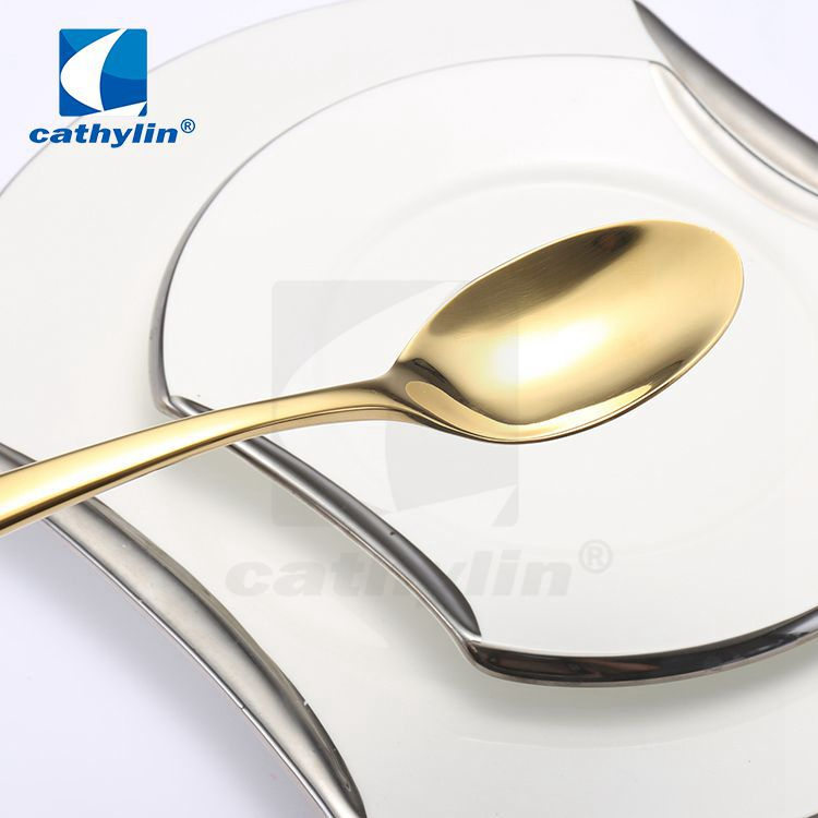 Wholesale Eco-Friendly Fashion Gold Plated Stainless Steel Dinner Set
