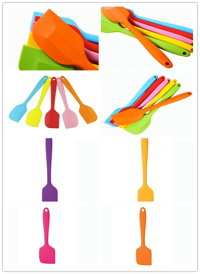 Wholesale Heat Resistant Non-Stick Colorful Soft Silicone Scraper Spatula for Baking Pastry