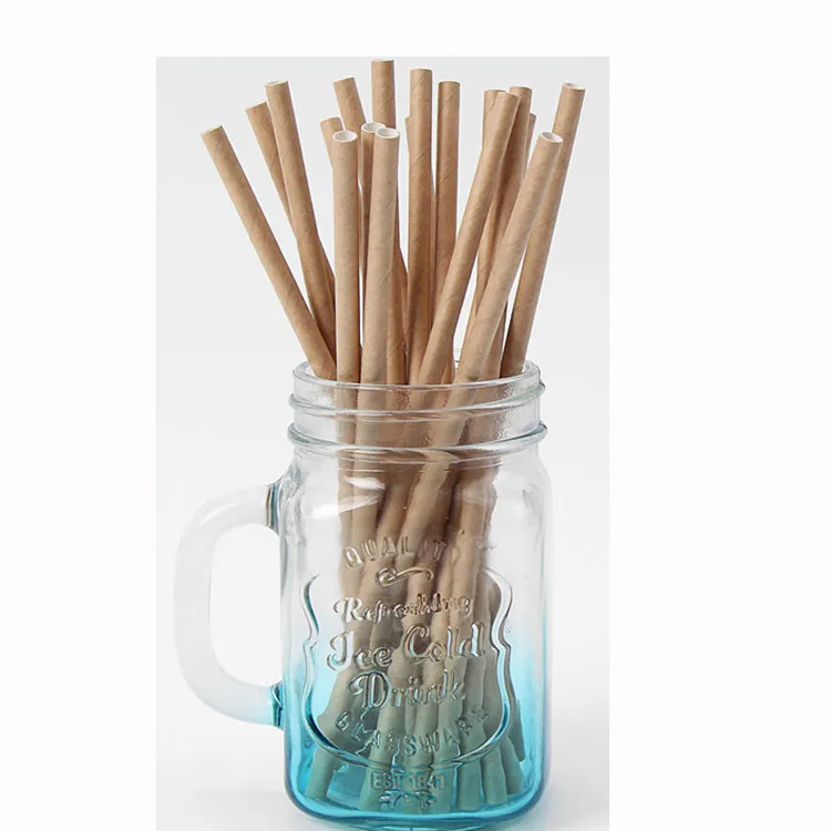 Wholesale Price Biodegradable Environmental Friendly Solid Color Paper Disposable Straws
