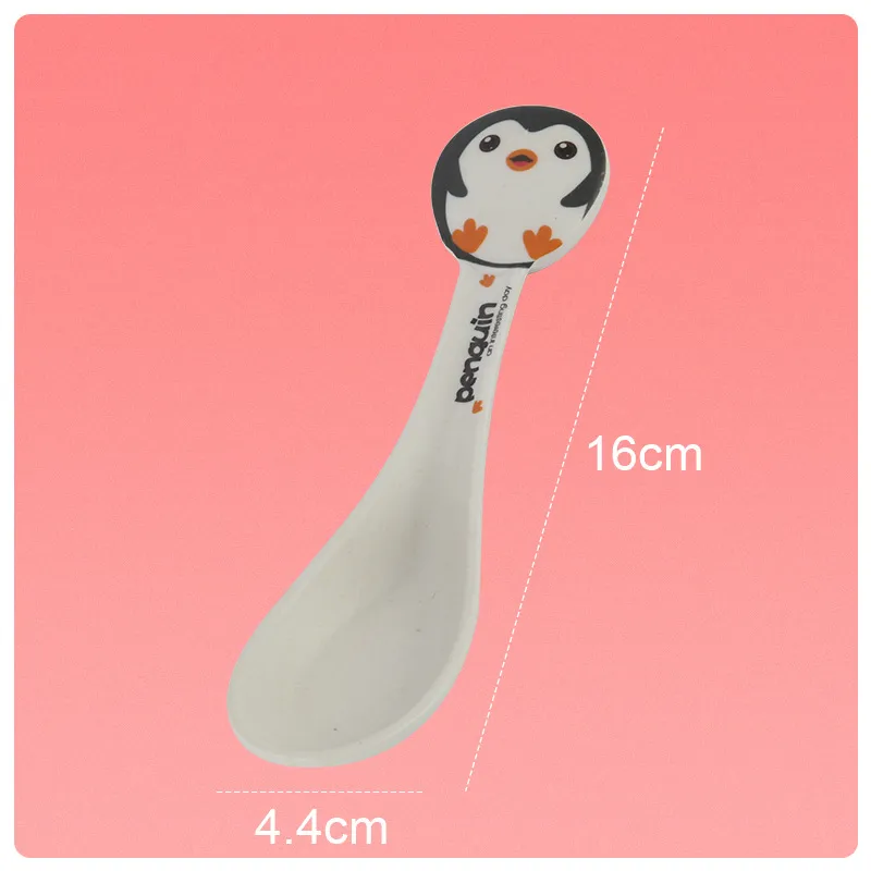 Wholesale Retail Kids Dinner Plate Spoon Lunch Bamboo Fiber Tableware Suit Kindergarten Home