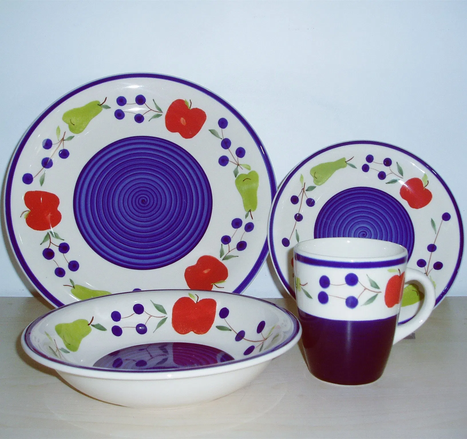 Wholesale Stoneware Ceramic Dinner Set Hand Painted 16PC Tableware