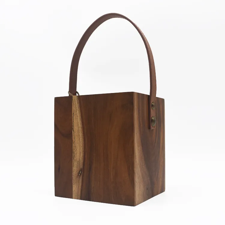 Wood Utensil Holder Kitchen Organizer 4 Sections Store Forks Serving Spoons Knives with Handle