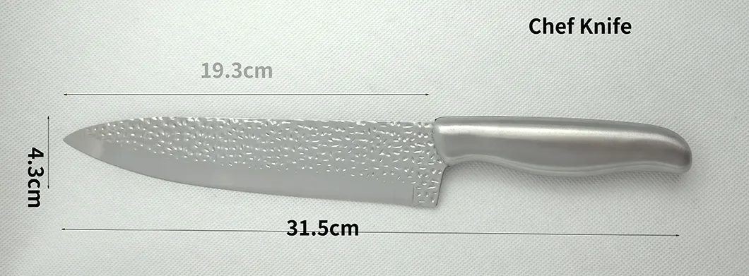 Yangjiang Professional Hammered Pattern Kitchen Chef Knife Set